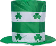 St.Patrick'S Day Shamrock Clover Hat,Irish Green Top Hat,Costume Accessories Lep