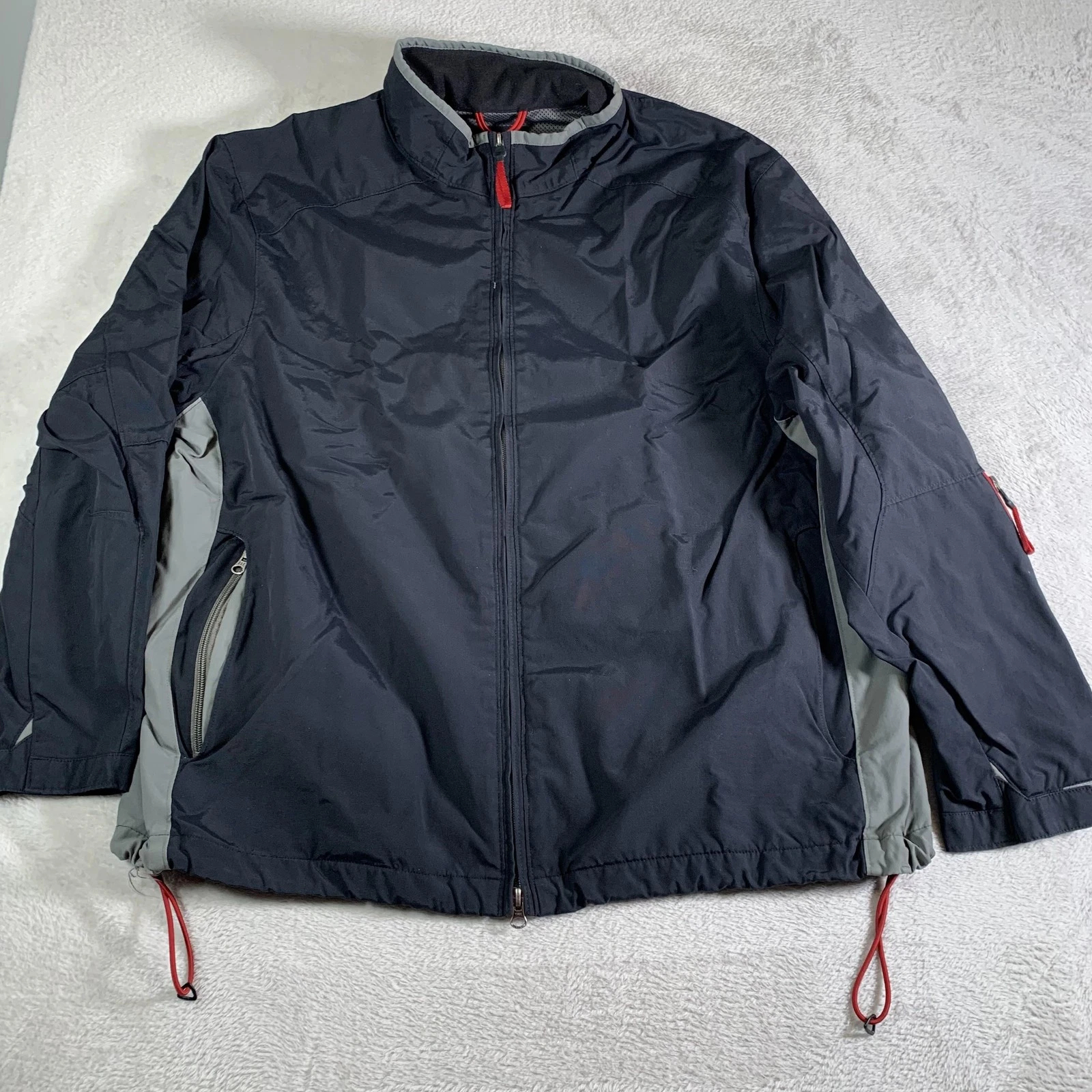 GAP Jacket Mens 2XL Navy Gray Full Zip Mesh Lined Lightweight Windbreaker