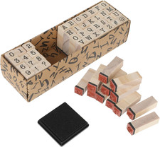 40 Pcs Wooden Rubber Stamps, Mini Alphabet Letter Number Stamps for DIY Craft Ca