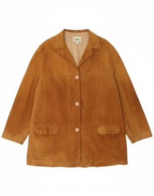 CONBIPEL Womens Suede Jacket IT 50 XL Brown Leather DQ09