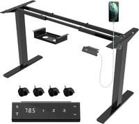 Jummico HöHenverstellbarer Schreibtisch Gestell Mit Usb-Buchse Und Kabelwanne, E