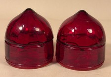 Red Glass Nipple Tail Lights Vintage Inner Wire Clip Screw Mount