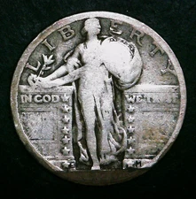 1920 S US Standing Liberty Quarter 90% Silver - Restored Date - Free Shipping!