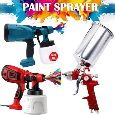 #ad #ad Electric Paint Spray Gun High Pressure HVLP Spray Gun Kit For Painting House car $34.99
