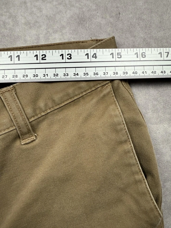 Pantalones chinos KR3W para hombre 32 caqui K ajustados elásticos botones mosca ajustados patín informal sarga Foto 4 de 4