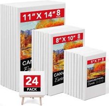ESRICH Stretched Canvas for 24 Packs - 3Sizes(5x7 8x10 11x14), off-white