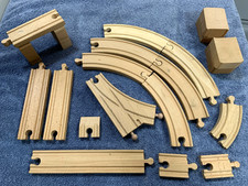 Wooden Rail Toy Train Track and Accessories mixed brand lot compatible B