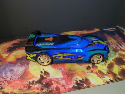 Hot Wheels Toy State 10'' Hyper Racer Car Flashing Lights & Sounds Green & Blue.