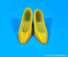 Vintage Barbie / Francie Doll Yellow Rubber Pointed Shoes / Heels Japan ~ 1960's