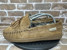 BEARPAW Mens Moc II Sheepskin Suede Slippers Hickory Brown Men  s Size 9