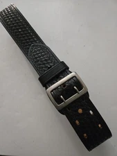 Dutyman Size 34Full Grain Leather Duty Belt - Black Basketweave With Buckle