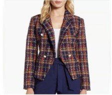 Halogen womens Multi colored tweed blazer, jacket size 8