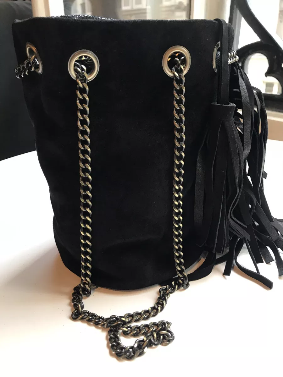 Sac seau daim noir sales
