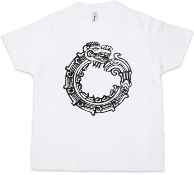 AZTEC OUROBOROS Kids Boys T-Shirt Indian Sign Civilization Mayans Religion