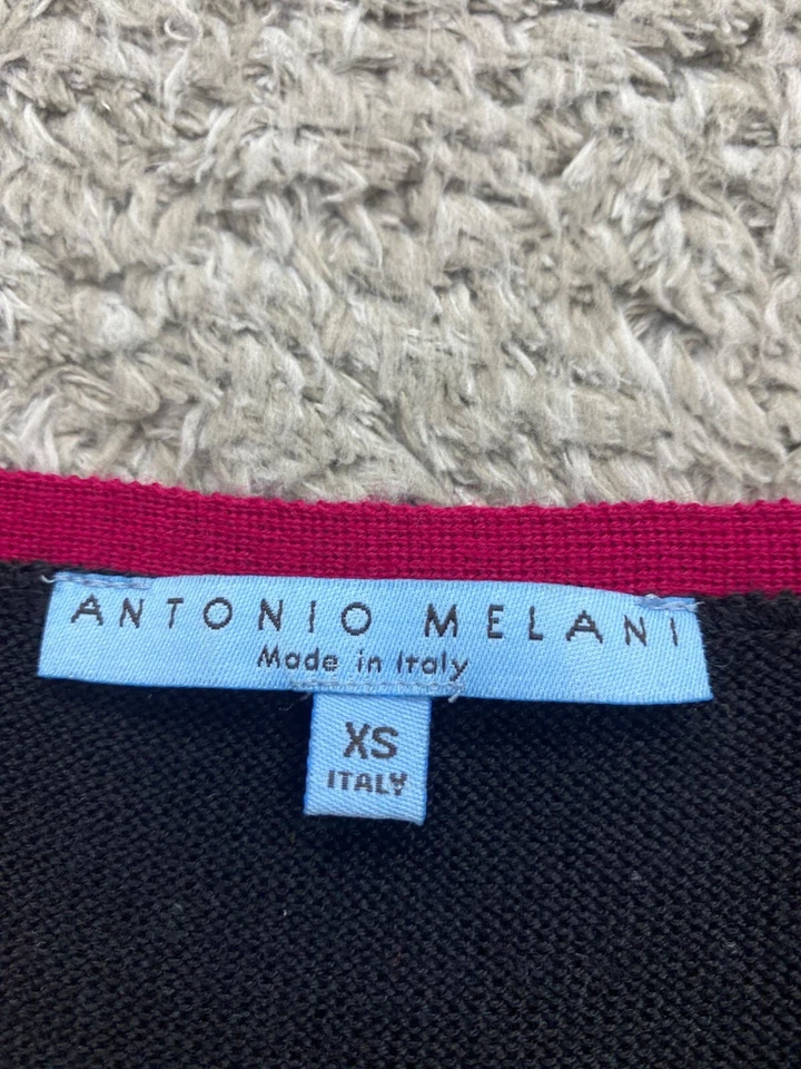 Antonio Melani Sweater Women XS Black Neon Paisley Wool Acrylic Made In Italy - Image 3 of 4