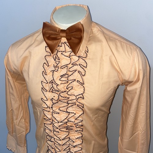 Vtg 60s 70s Tuxedo Shirt AFTER SIX 