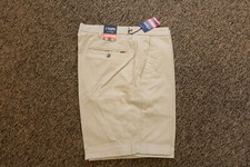 New Chaps Men's Flat Front Stretch 9" Shorts with Comfort Waistband - 38 - Khaki