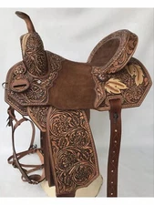 Western Barrel Racing Horse Saddle Premium Leather  with tack set 10'' to 18' in