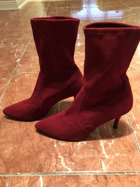 stuart weitzman red velvet boots