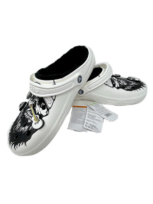 Crocs LUKE COMBS M10 X SKULL Classic Lined Clog White NEW | eBay