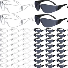 48 Pack Safety Glasses Bulk Clear Safety Goggles Black Tinted Eye Protection Gla
