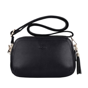 simple black leather purse