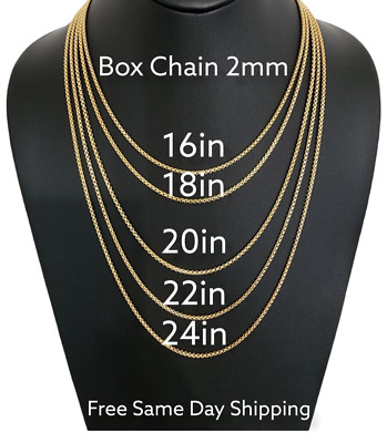 3mm Gold Plated Stainless Steel Rope Chain Necklace - 16-24in Hip Hop Jewelry - View #2