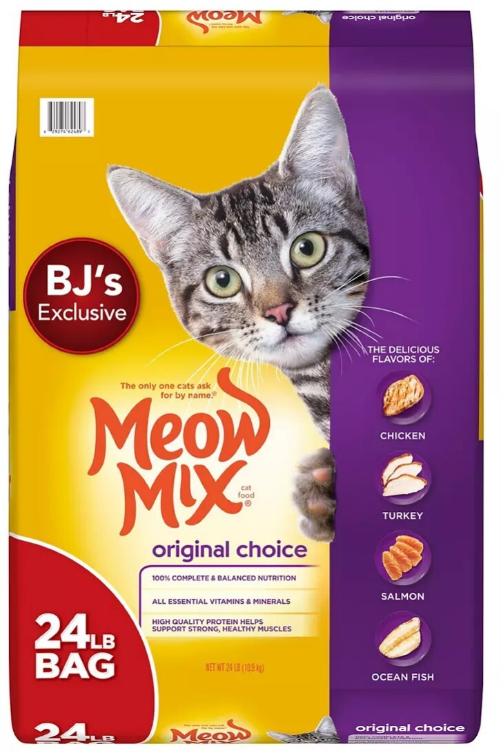 Meow Mix Original Choice Dry Cat Food, Chicken, Turkey, Salmon, 24