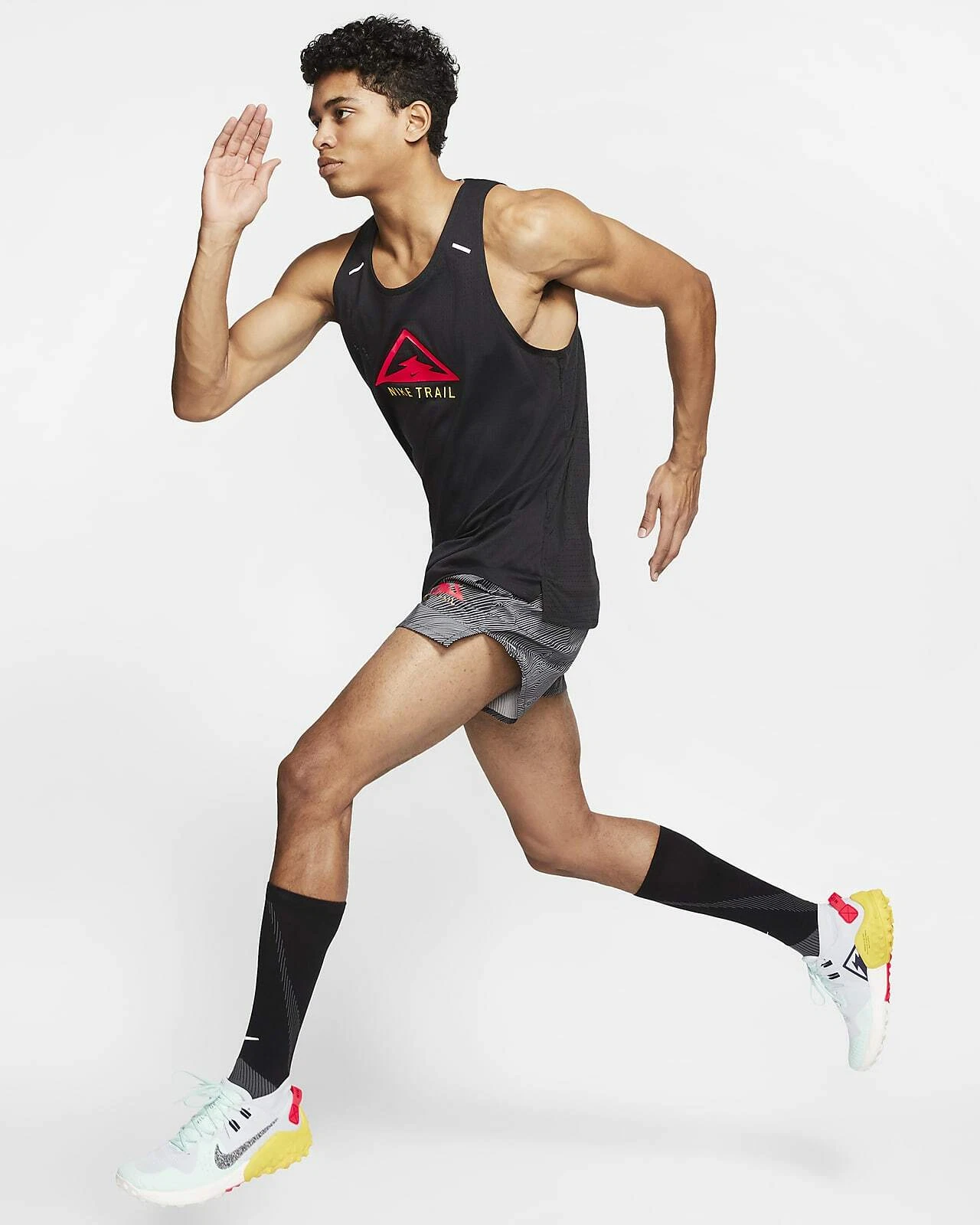 NEW MENS 2XL NIKE FLEX STRIDE TRAIL RUN RUNNING SHORTS 2in1 5" BLACK CQ7949 010