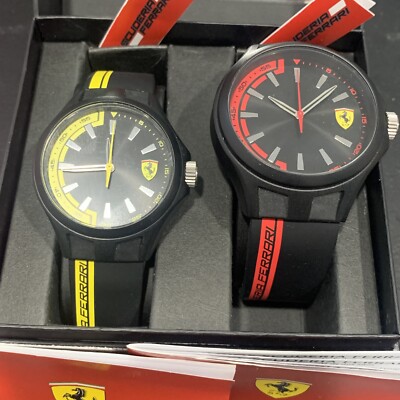 NEW SCUDERIA Ferrari Men's AND Women's Watch Set Black