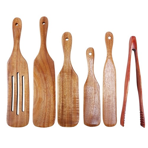 6 Pcs Wooden Spurtle Set, Teak Spurtle Set Heat Resistant Wooden Spatula CooQ6Y5 | eBay