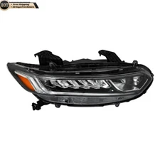 Silscvtt Right Headlight For 2018-2020 Honda Accord LED DRL Halogen Chrome Clear