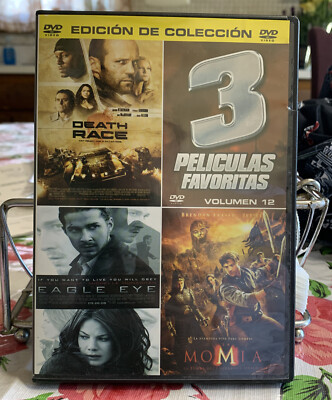 3 Peliculas Favoritas Death Race, Eagle Eye, Mummy Momia DVD Volumen 12