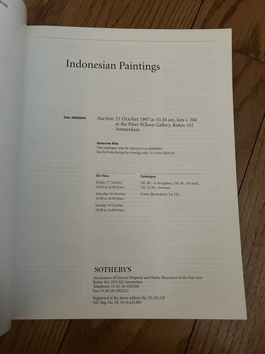 Sotheby’s Auction Catalog Indonesian Paintings October 1997 Art Sale Catalogue - Imagen 4 de 10