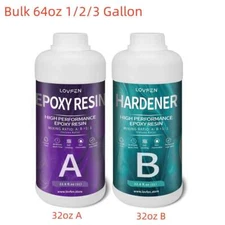 Clear Epoxy Resin - Bulk 32/64oz 1/2/3 Gallons Kit - DIY River Table Top 1A:1B
