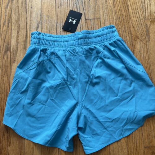 Under Armour Damenshorts klein flexibel gewebt 5" Taschen Kordelzug türkis neu mit Etikett - Bild 3 von 3