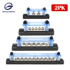 2x 4/5/10/20-Way Bus Bar Terminal Block Power Distribution Screws Battery Cover