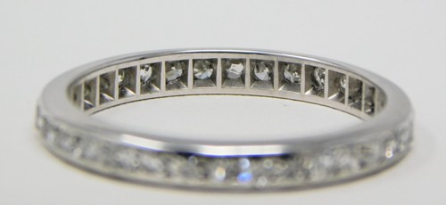 Art Deco 930 - 940 Platinum Diamond Eternity Wedding Band Ring Sz 5+ B6456 - Picture 3 of 6