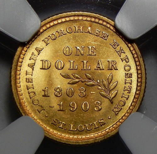 1903 NGC/CAC MS65 McKINLEY, LOUISIANA PURCHASE GOLD DOLLAR COMMEMORATIVE - Picture 2 of 2