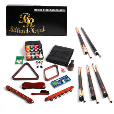 Billiard Royal Deluxe Billard Pool Zubehör Set mit Queue Billardkugeln Kreide