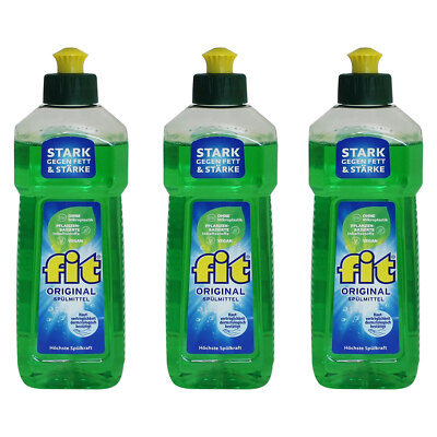 fit Spülmittel 3er Pack (3 x 500 ml) Geschirrreiniger Geschirrspülmittel