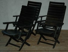 2 St. Herlag Gartenstühle 1980s massiv Holz Klappstuhl - original noblesse möbel