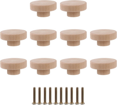BQLZR Hölzerne Möbel Runde Pull Knob 50X25 Mm Hölzerne Hardware Runde Pull 