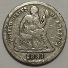 1891 - Seated Liberty Dime - Exact Coin Imaged #SL132