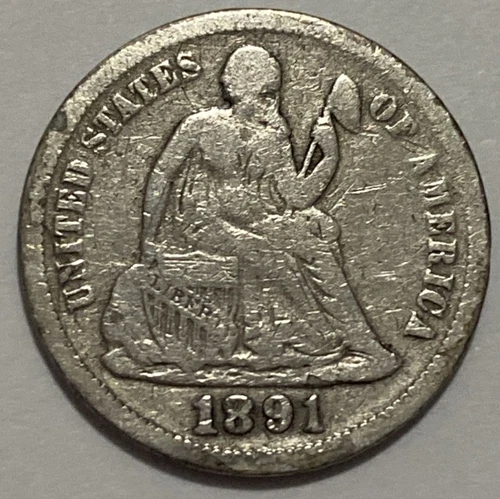 1891 - Seated Liberty Dime - Exact Coin Imaged #SL132