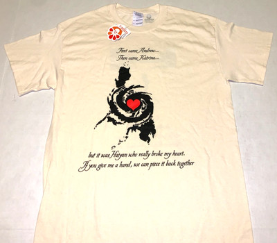 Rare Vintage Super Typhoon Haiyan Philippines T-Shirt New! MEDIUM