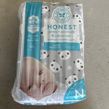 The Honest Co. newborn up to 10lbs diapers 32 count grey panda print