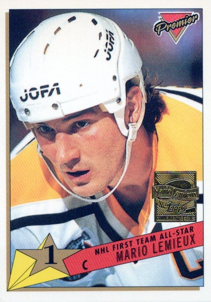 MARIO LEMIEUX 2001-02 Topps Reprints #9 Premier 91 - Pittsburgh Penguins