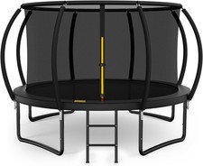 12FT 14FT 15FT 16FT Outdoor Trampoline with Enclosure Net, Heavy Duty Yard Tramp