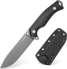 BAT Fixed Blade Knife with Sheath, 4.5 Inch Tactical Horizontal Carry Knives wit